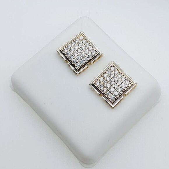 "14K Gold Plated Cubic Zircon Earrings, EVBRS466 - Picture 3 of 9